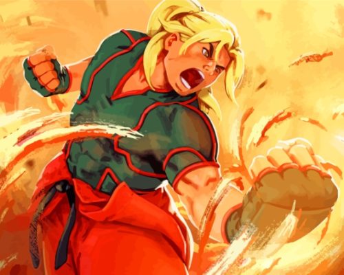 Ken Masters Street Fighter Anime Paint By Numbers