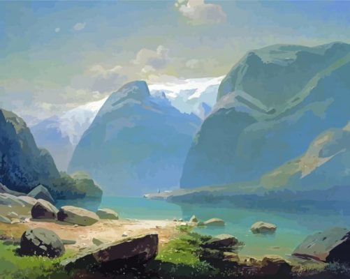 Lake In Swiss Mountains Savrasov Paint By Numbers