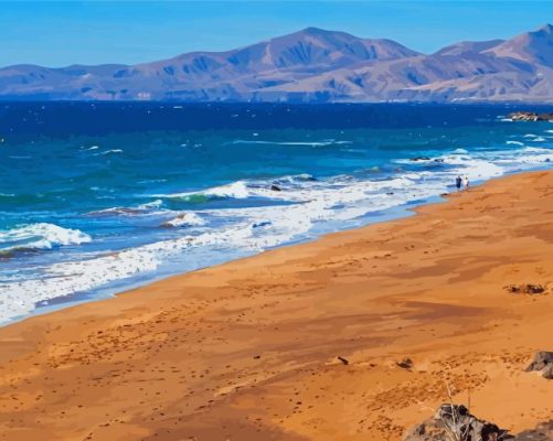 Lanzarote Puerto Del Carmen Beach Paint By Numbers