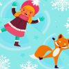 Little Girl And Fox Snow Angels Paint By Numbers