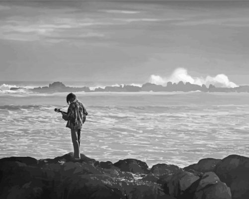 Lonely Musician Beach Paint By Numbers