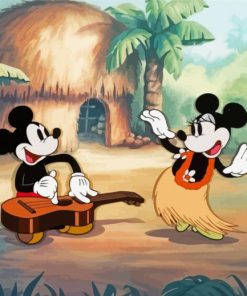 Mickey And Minnie Dancing In Hawaii Paint By Numbers