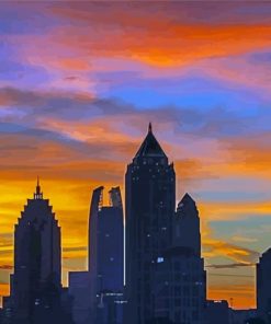 Midtown Atlanta Sunset Paint By Numbers