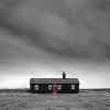 Monochrome Isolated House With Red Door Paint By Numbers
