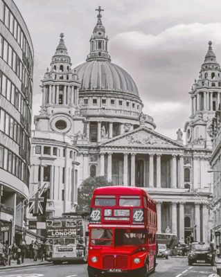 Monochrome St Pauls Cathedral Paint By Numbers