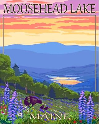 Moosehead Lake Maine Poster Paint By Numbers