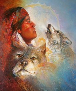 Native Wolf Boy Paint By Numbers