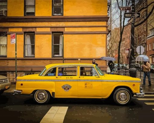 New York Yellow Taxi Cab Paint By Numbers