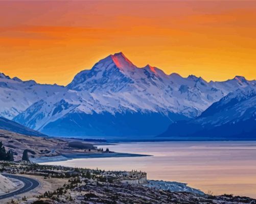 New Zealand Mount Cook Paint By Numbers