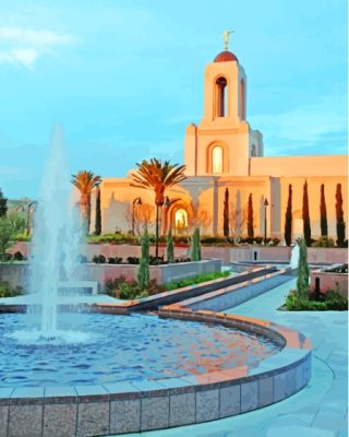 Newport Beach California Temple Paint By Numbers