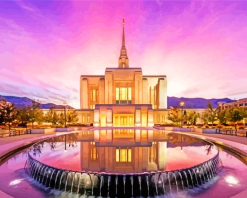 Ogden Utah Temple At Sunset Paint By Numbers