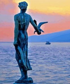 Opatija Maiden With The Seagull At Sunset Paint By Numbers