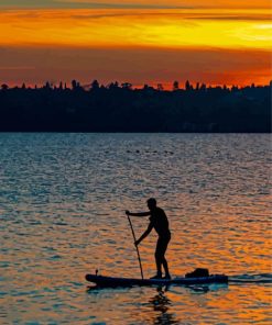Paddleboarding Man Silhouette Paint By Numbers
