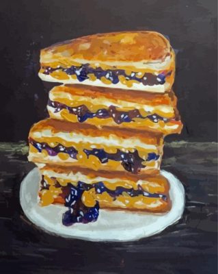 Peanut Butter And Jelly Art Paint By Numbers