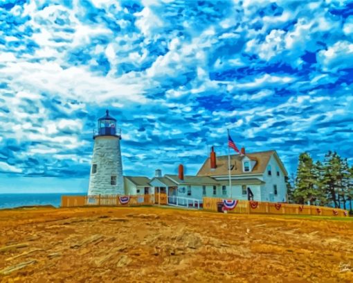 Pemaquid Point Building Paint By Numbers