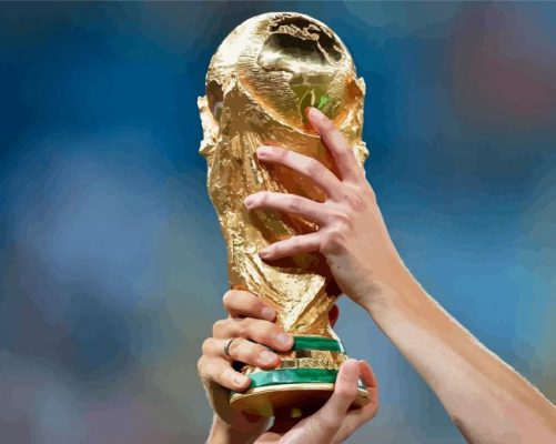 Players Holding The Fifa World Cup Trophy Paint By Numbers