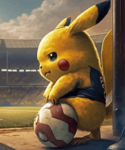Pokemon Pikachu Playing Football Paint By Numbers