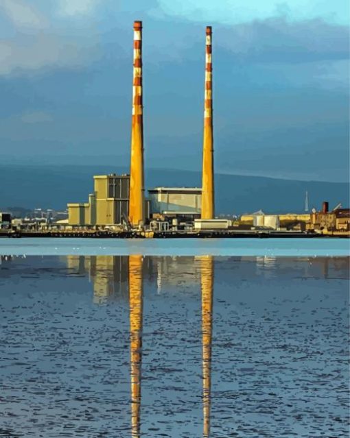 Poolbeg Towers Water Reflection Paint By Numbers