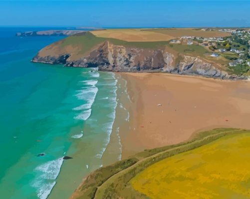 Porth Beach View Paint By Numbers