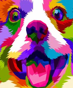Rainbow Colorful Puppy Paint By Numbers