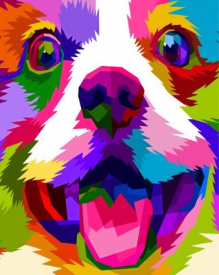 Rainbow Colorful Puppy Paint By Numbers