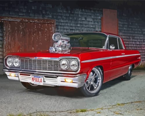 Red 1964 Impala Paint By Numbers