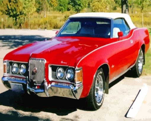 Red 1972 Cougar Car Paint By Numbers