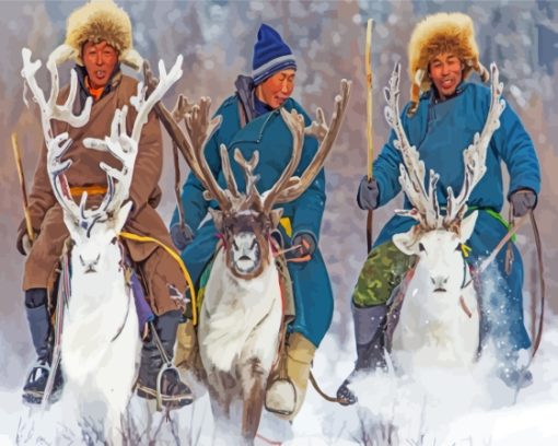 Reindeer People Paint By Numbers