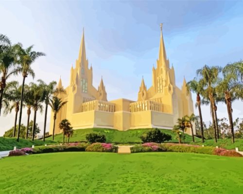 San Diego Temple California Paint By Numbers