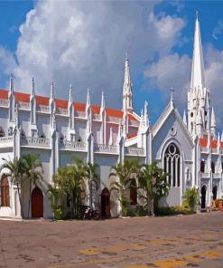 Santhome Cathedral Basilica Chennai Paint By Numbers