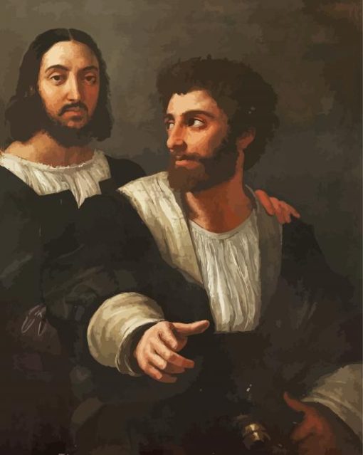 Self Portrait With A Friend Raphael Santi Paint By Numbers