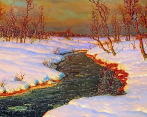 Snowy River At Sunset Paint By Numbers