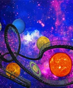 Space Roller Coaster Paint By Numbers