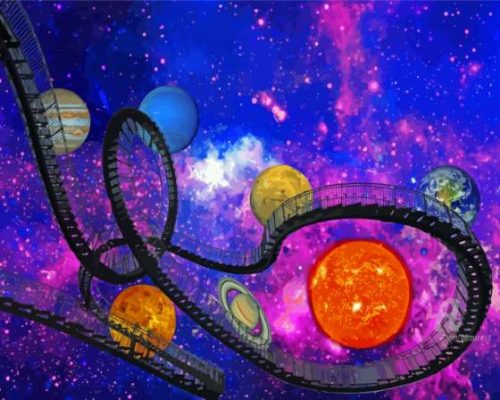 Space Roller Coaster Paint By Numbers