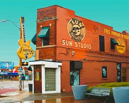 Sun Studio In Memphis Building Paint By Numbers