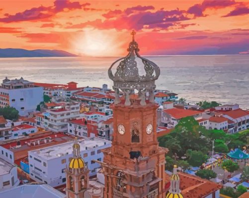 Sunset At Puerto Vallarta Paint By Numbers