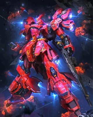 The Gundam MSN 04 Sazabi Paint By Numbers