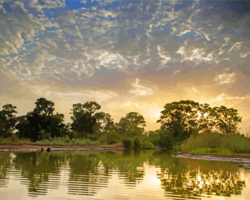 The Gambia Landscape At Sunset Paint By Numbers