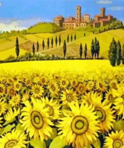 Tuscany Italy Sunflowers Field Paint By Numbers