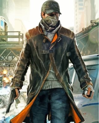 Video Game Watch Dogs Paint By Numbers