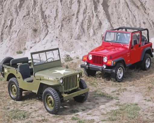 Willys Jeeps Paint By Numbers