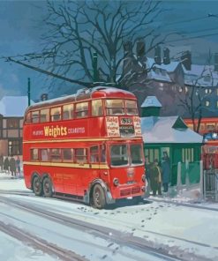 Winter Trolleybus Paint By Numbers
