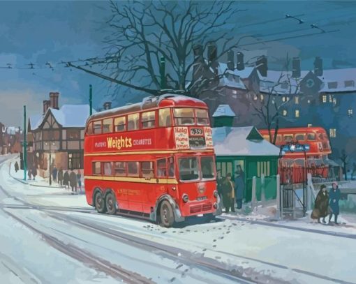 Winter Trolleybus Paint By Numbers