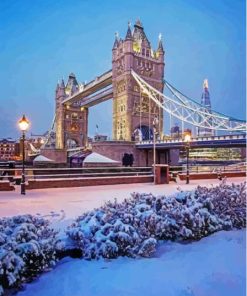 Winter Bridge Scenery In London Paint By Numbers