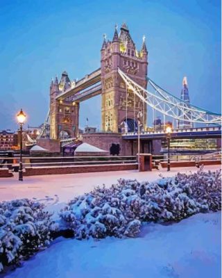 Winter Bridge Scenery In London Paint By Numbers