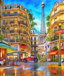 Winter Paris Cafe Paint By Numbers
