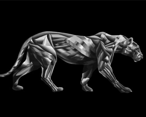 Abstract Black And White Panther Paint By Numbers