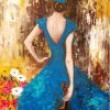 Abstract Girl Blue Dress Paint By Numbers