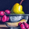Abstract Silver Bowl Fruits Paint By Numbers