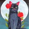 Aesthetic Cat And Rose Moon Paint By Numbers